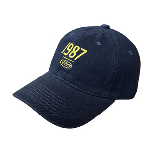 韩版复古1987数字刺绣棒球帽男女春秋百搭显脸小宽檐遮阳鸭舌帽子