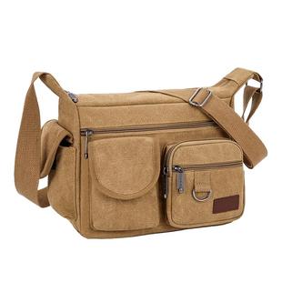 帆布包男单肩包大容量男士挎包休闲男包旅行男式单肩斜挎男士背包