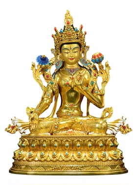 精工铜白度母铜像摆件