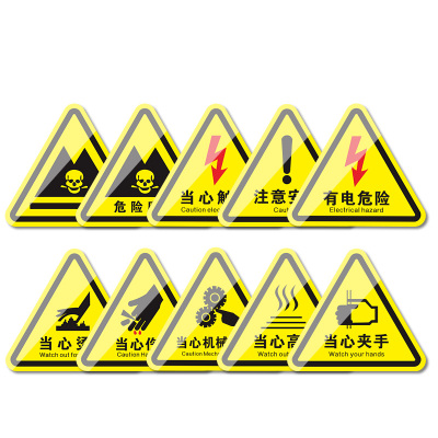 当心触电有电危险机械设备警示贴