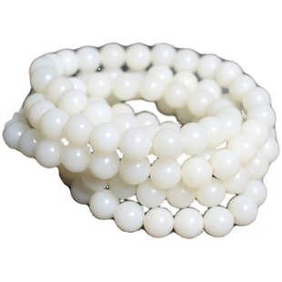 方言和田玉精品特惠新疆细润近无结构且末县米达料6mm108颗项链X5