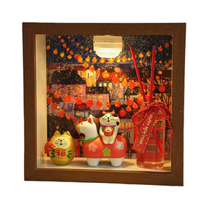 【雪夜守福喵】创意无火香薰礼盒家用室内摆件氛围小夜灯新年礼物