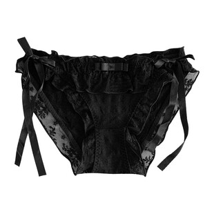 甜美少女纯欲风内裤纯棉抗菌蝴蝶结绑带透气纯色低腰三角裤