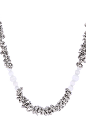 snuofo钛钢猫眼石男女项链