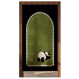 复古门帘卧室厨房隔断帘挂帘厕所卫生间隐私遮挡帘半帘家用免打孔