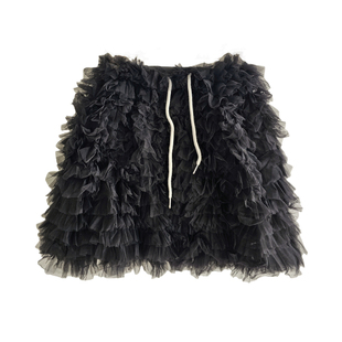 南油韩里韩气层层叠穿网纱蓬蓬半身裙女小个子蛋糕裙洋气抽绳短裙