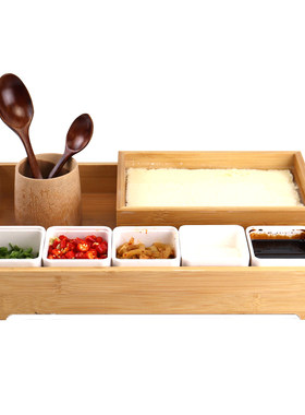 异形盒子豆腐花创意竹餐具调料盒