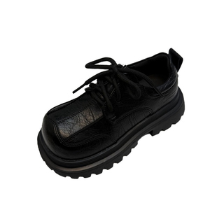 系鞋带2026新款大头英伦厚底儿童男童女童皮鞋德比单鞋老钱风尼克