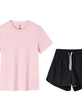 安踏女吸湿速干短袖运动套装