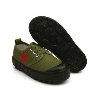 儿童解放鞋男孩女童军训帆布鞋劳保鞋迷彩鞋军训鞋小美和小宝正品