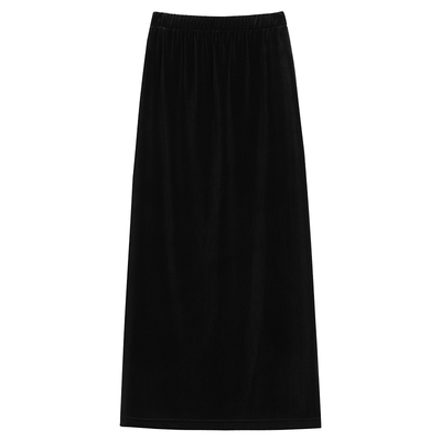 中长款金丝绒半身裙女秋冬加绒