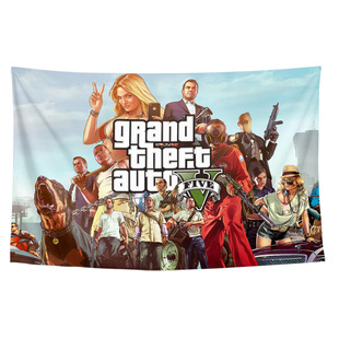 GTA5侠盗猎车手侠盗飞车罪恶都市周边礼物直播装饰背景布海报挂布
