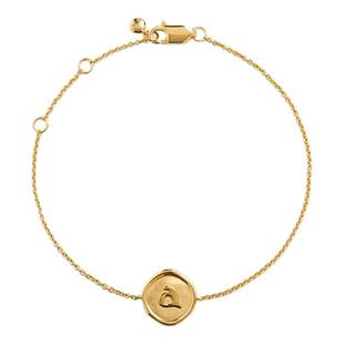 Monica Vinader莫妮卡手链字母印记手链精致礼物复古女精美银镀金