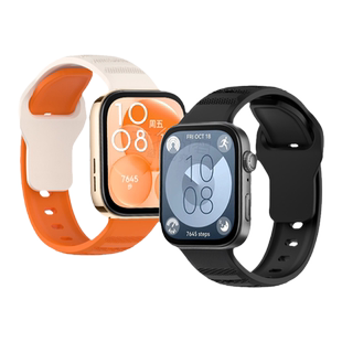 适用华为watch fit4pro手表带fit3点纹硅胶手环腕表带运动智能手表三四代反扣硅胶腕带男生配件女生夏天表链