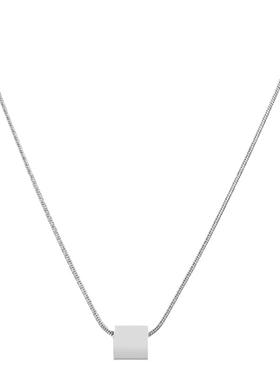 空白几何方块吊坠骰子项链男