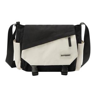 森马斜挎包男潮流户外工装风背包学生大容量帆布包情侣休闲邮差包