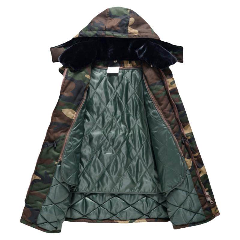 迷彩棉服男冷库专用防寒服劳保工作服棉衣棉袄冬季加厚中长款宽松