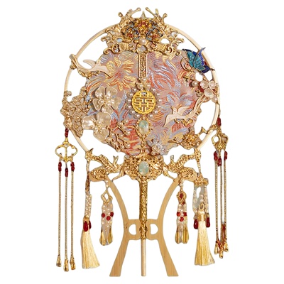 栖夕新娘团扇原创设计