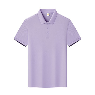 纯棉t恤短袖纯色翻领POLO衫工作服聚会班服广告文化衫定制印logo