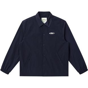 【防泼水】Hazzys哈吉斯春季宽松休闲上衣简约翻领教练夹克外套男