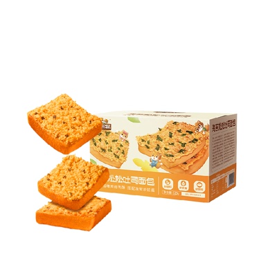三只松鼠海苔肉松味零食面包