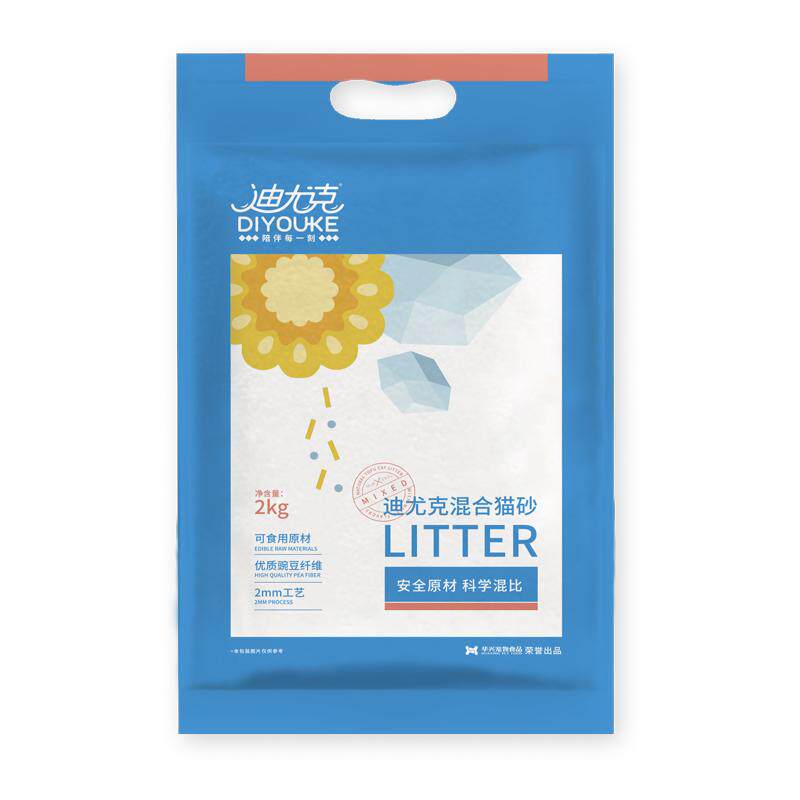 迪尤克混合猫砂2kg豆腐砂膨润土除臭无尘绿茶10公斤20斤包邮实惠