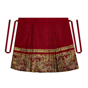 织造司原创明制汉服[缔结]改良飞机袖新中式红色马面裙女日常套装