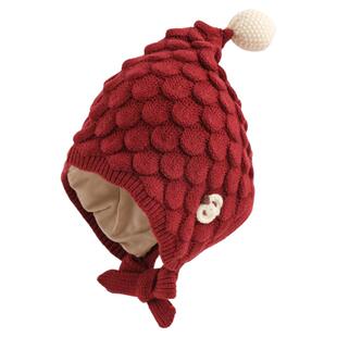 儿童帽子秋冬款男童韩版针织帽宝宝可爱毛线帽女童保暖护耳瓜皮帽