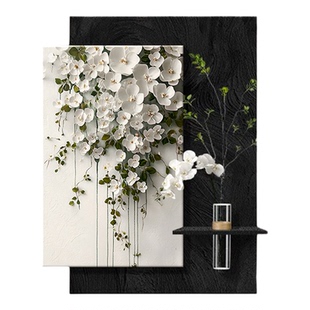 高级感水培绿植电表箱装饰画竖版遮挡强弱电箱盖面板总电闸盒挂画