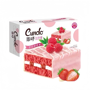 唇动蛋糕6枚装草莓红丝绒提拉米苏巧克力涂饰类芯饼营养早餐零食