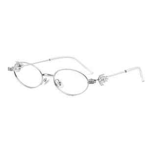 GM眼镜框jennie同款女珠宝系列椭圆防蓝光平光镜可配近视度数CAR