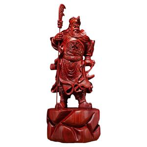 红花梨木雕关羽开业送礼工艺品