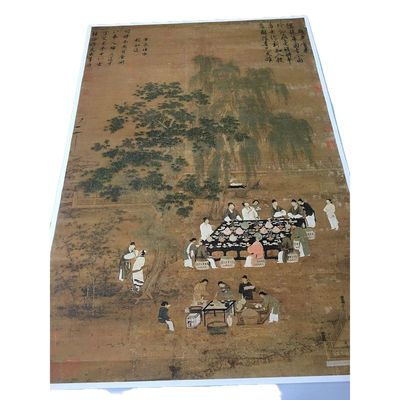 宋徽宗赵佶文会图欣赏挂轴书画