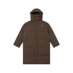 【可折叠】TGNS中长款大毛领羽绒服女冬季复古棕色保暖防风外套男