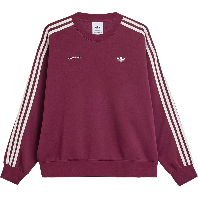 Adidas/阿迪达斯正品三叶草女士经典条纹卫衣套头衫JN5321