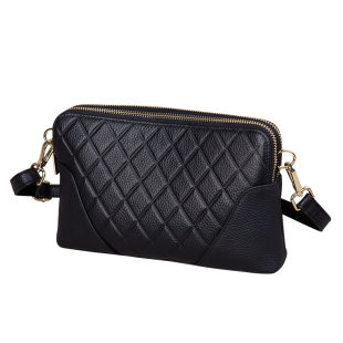 真皮女式手机包2026款菱格头层牛皮女款迷你单肩斜挎包手拿两用