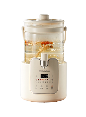 西屋全玻璃水龙头花茶桶养生壶3L