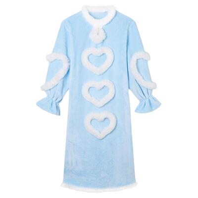 roomance法兰绒睡裙女冬季