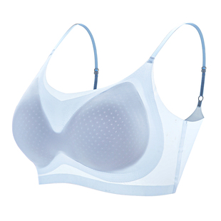 浪漫瑞杨内衣女粉底液夏薄款隐形无痕肤色细肩带美背小胸聚拢文胸