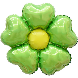 铝膜五瓣花气球 单层花气球背景墙生日派对周岁白天橱窗装饰布置