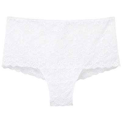 意式花卉蕾丝中高腰巴西裤