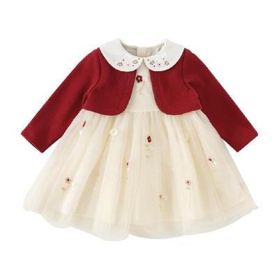 戴维贝拉2024秋新款女童连衣裙