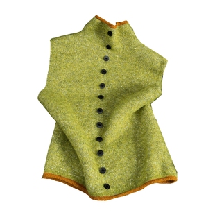 她池针织马甲2026春季新款女装软糯慵懒风叠穿洋气短款拼色马夹