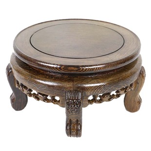 红木实木圆形中式花几客厅鱼缸花架花盆摆件石头底座瓷器绿萝架子