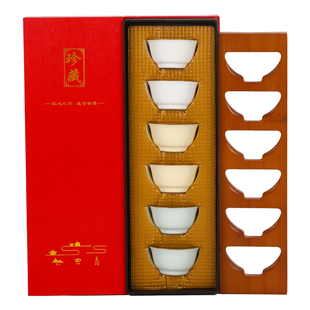 天青色汝窑小茶杯套装6只茶碗客人杯功夫茶品茗杯陶瓷主人杯高端