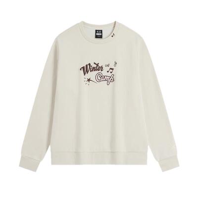 特步套头圆领卫衣女2025年官方冬季无帽女装运动上衣976428920289