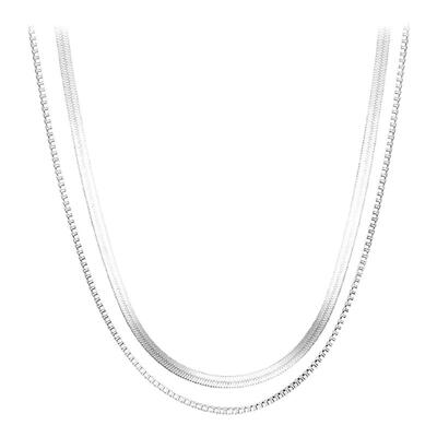 双层冷淡风钛钢蛇骨链博主同款