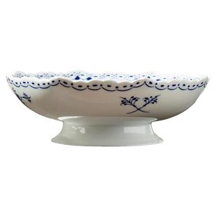 青花瓷高脚果盘法式唐草纹高足盘景德镇制高温白瓷釉下彩陶瓷餐具
