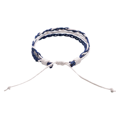 原创手绳编织diy线材蓝色情侣