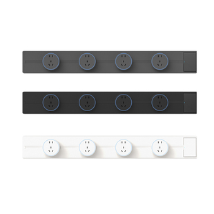 木林森轨道插座移动明装带开关电力滑动导轨式餐边柜七孔磁吸插排